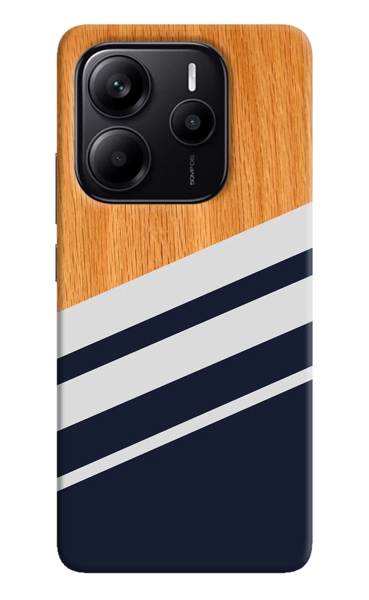 Blue and white wooden Redmi Note 14 5G Hard Case Back Cover by Casekaro