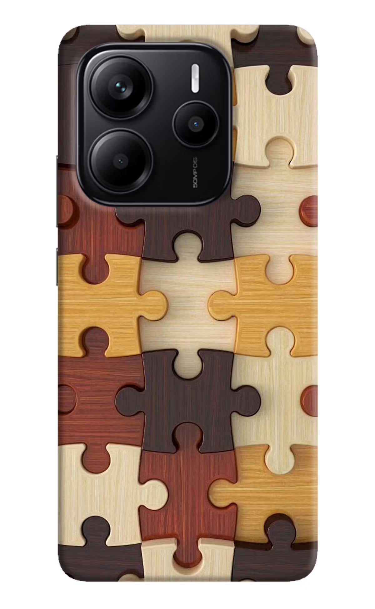 Wooden Puzzle Redmi Note 14 5G Hard Case Back Cover by Casekaro