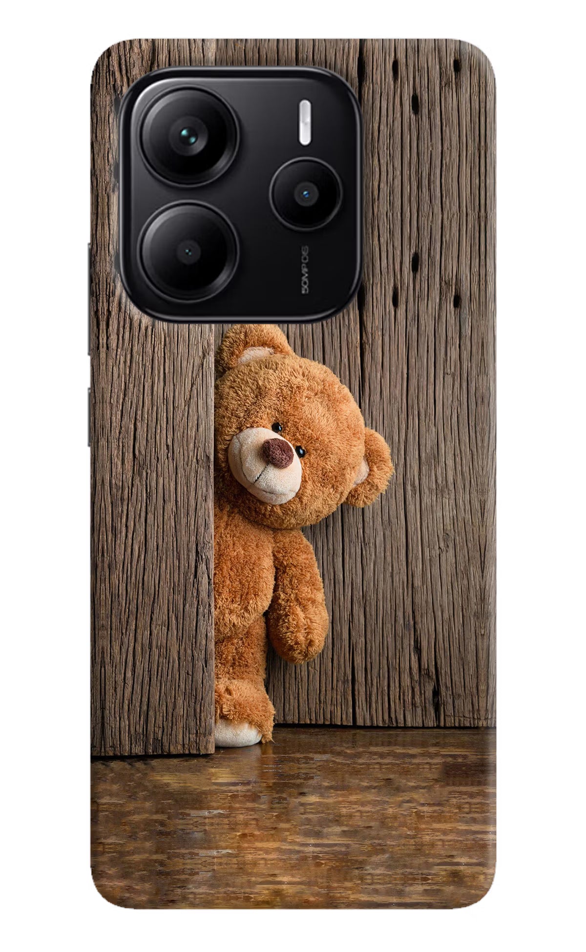 Teddy Wooden Redmi Note 14 5G Hard Case Back Cover by Casekaro