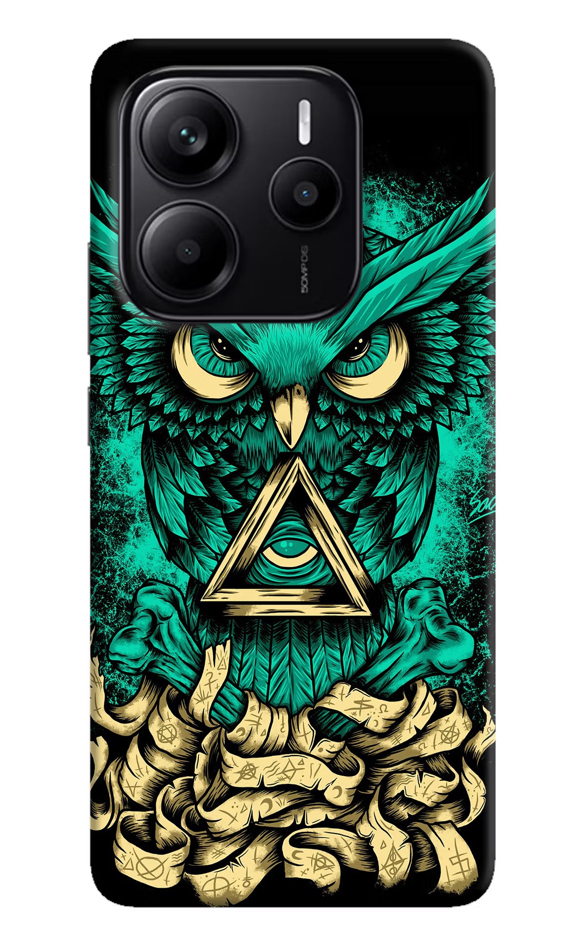 Green Owl Redmi Note 14 5G Hard Case Back Cover by Casekaro