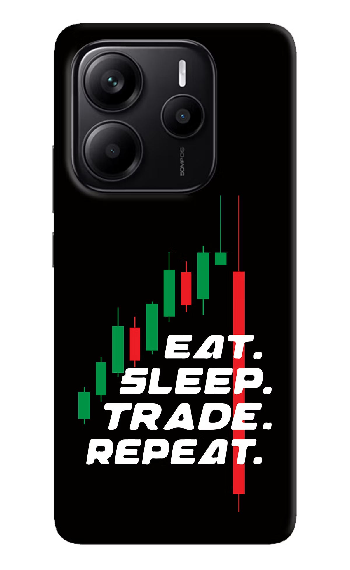Eat Sleep Trade Repeat Redmi Note 14 5G Hard Case Back Cover by Casekaro