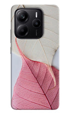 White Pink Leaf Redmi Note 14 5G Hard Case Back Cover by Casekaro