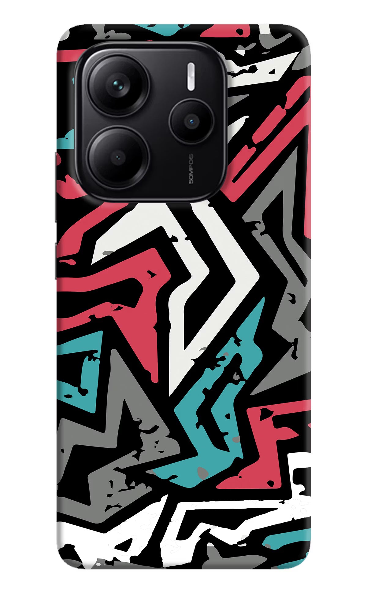 Geometric Graffiti Redmi Note 14 5G Hard Case Back Cover by Casekaro