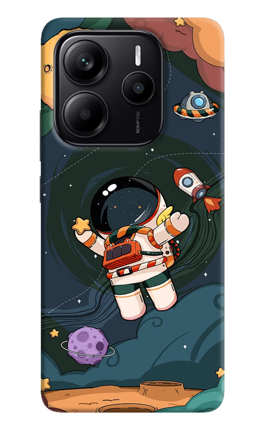 Cartoon Astronaut Redmi Note 14 5G Back Cover, Hard case