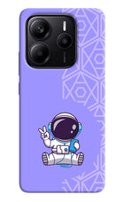 Cute Astronaut Chilling Redmi Note 14 5G Hard Case Back Cover by Casekaro