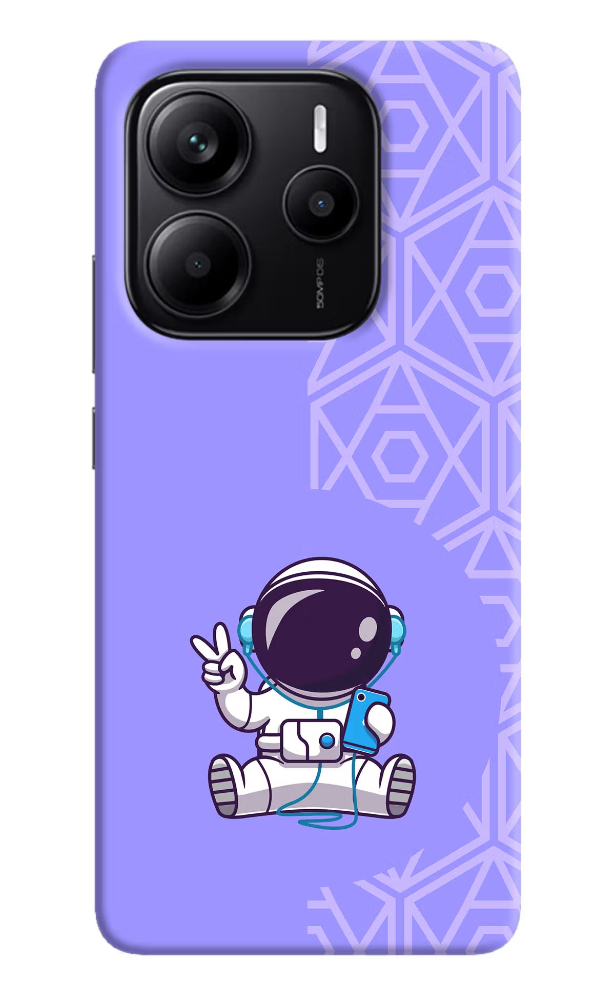 Cute Astronaut Chilling Redmi Note 14 5G Hard Case Back Cover by Casekaro