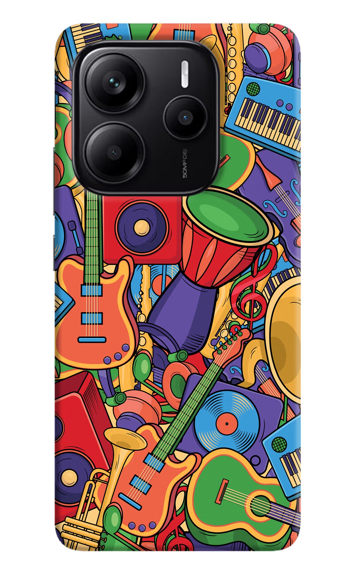 Music Instrument Doodle Redmi Note 14 5G Hard Case Back Cover by Casekaro