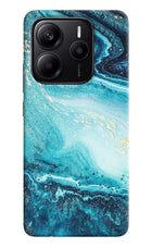 Blue Glitter Marble Redmi Note 14 5G Hard Case Back Cover by Casekaro