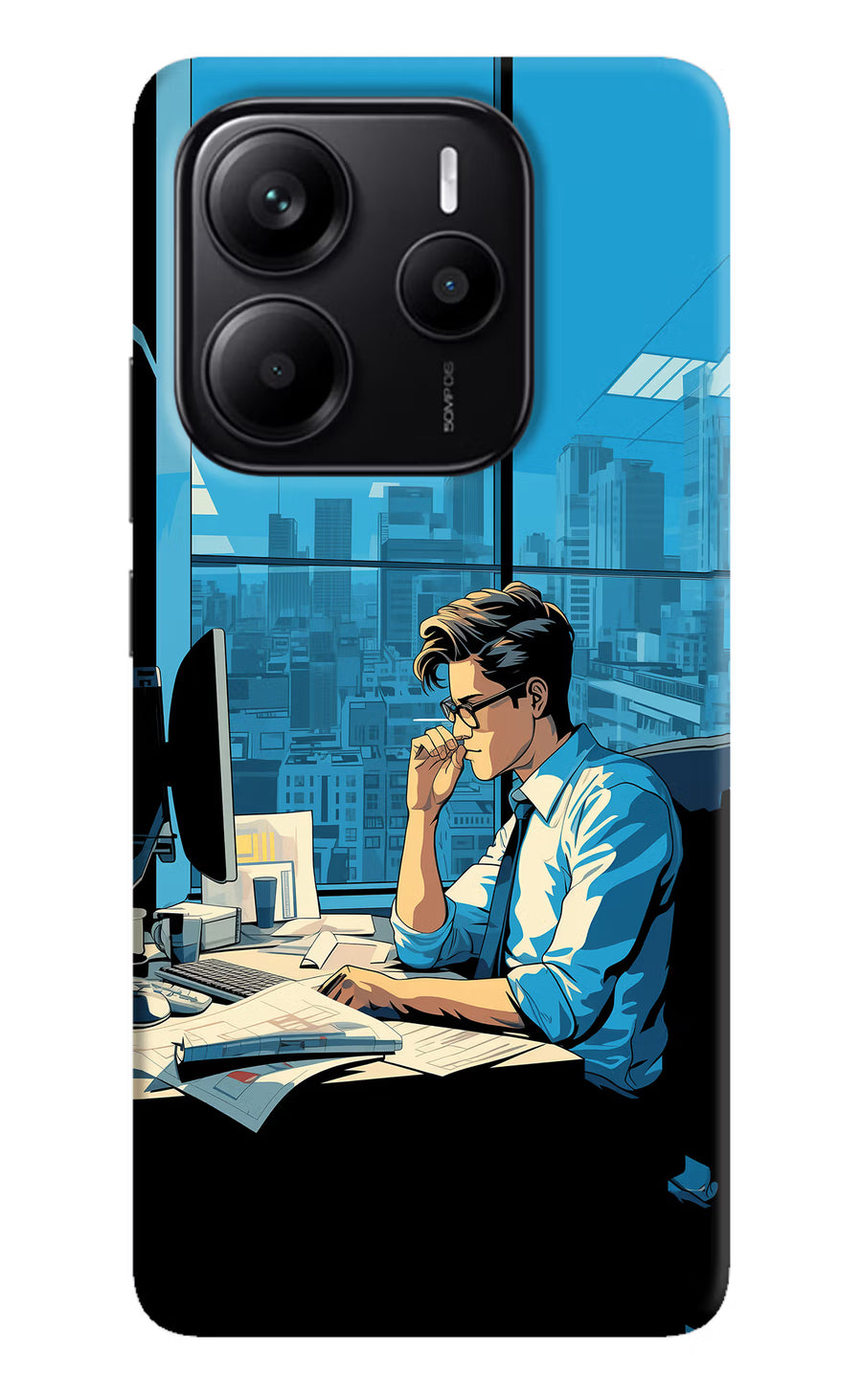 Focused Hustler (AI Generated) Redmi Note 14 5G Back Cover, Hard case