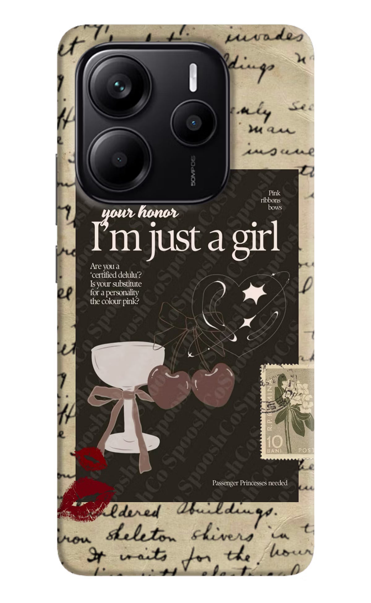 I am just a girl Redmi Note 14 5G Hard Case Back Cover by Casekaro