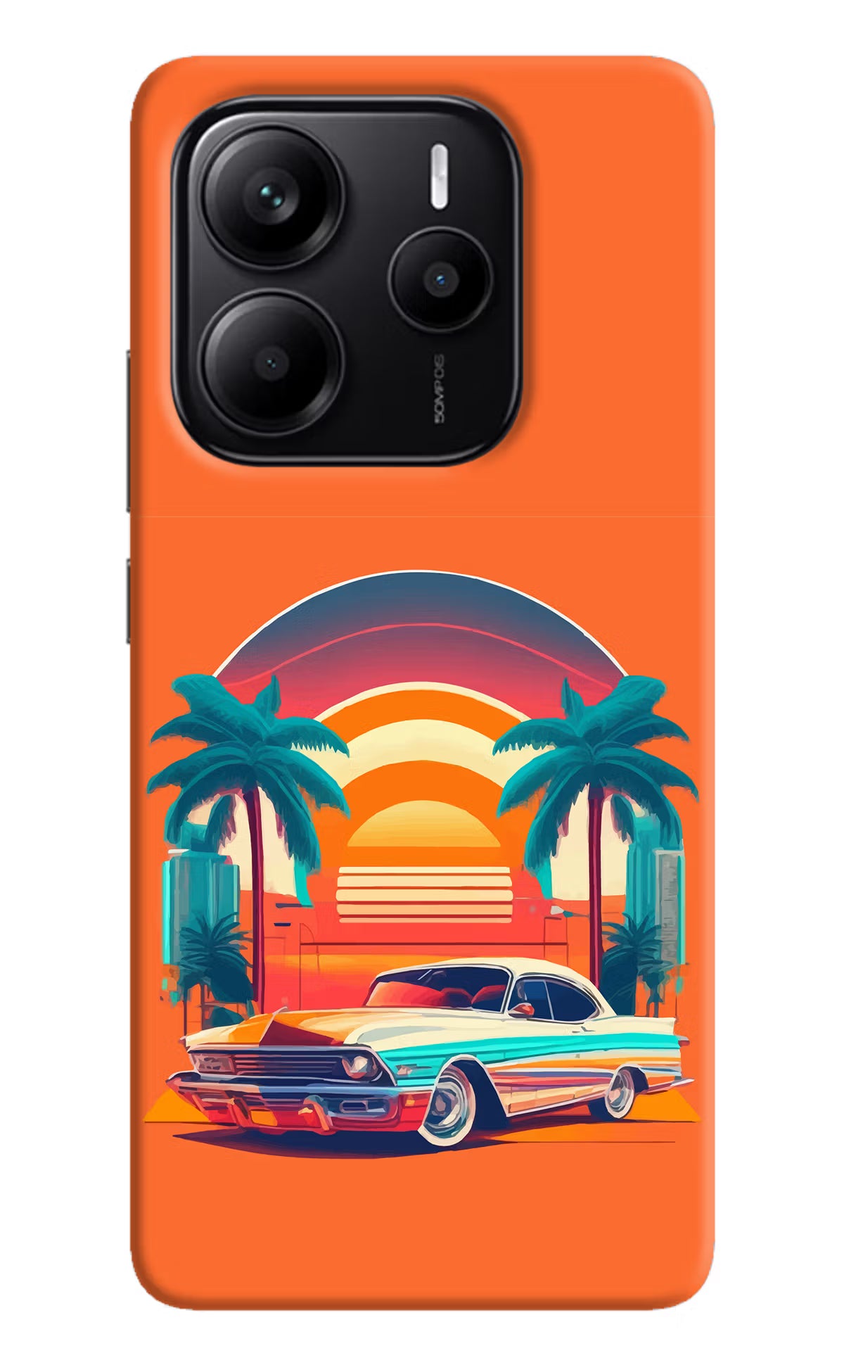 Palm Drive 80s Redmi Note 14 5G Hard Case Back Cover by Casekaro