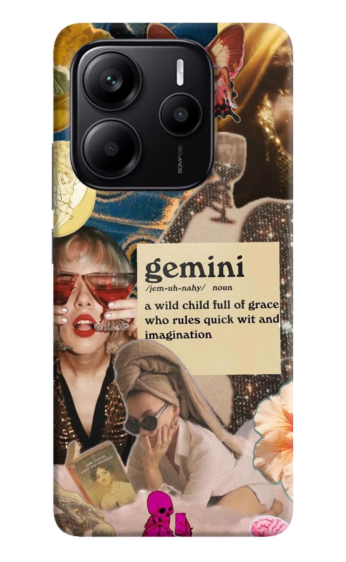 Gemini Zodiac Redmi Note 14 5G Hard Case Back Cover by Casekaro
