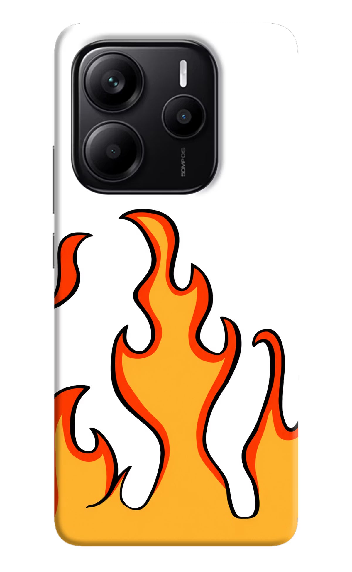 Fired Up – White Redmi Note 14 5G Hard Case Back Cover by Casekaro