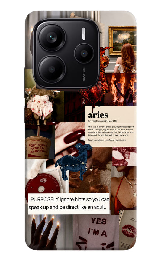 Zodiac Aries Redmi Note 14 5G Hard Case Back Cover by Casekaro