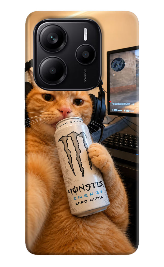 Gamer Cat Energy Redmi Note 14 5G Hard Case Back Cover by Casekaro