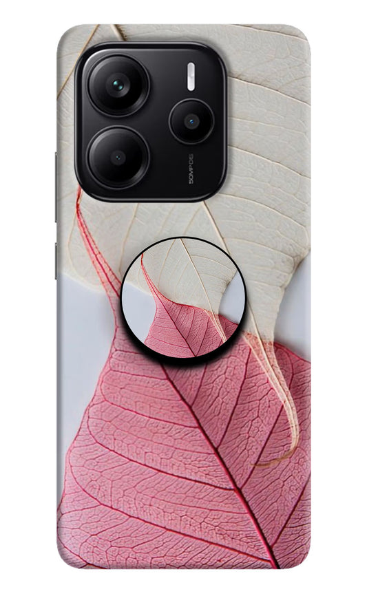 White Pink Leaf Redmi Note 14 5G Pop Case by Casekaro