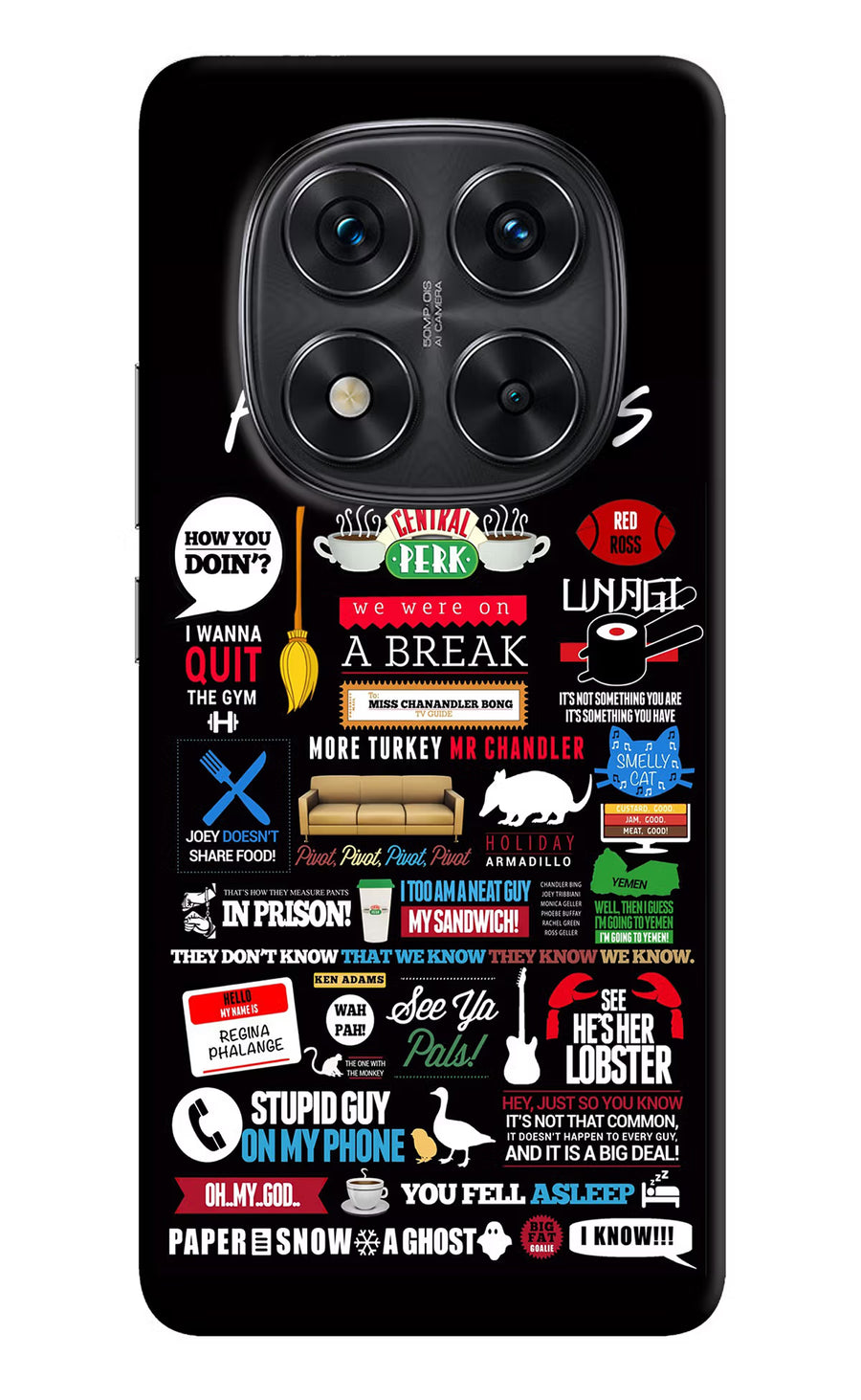 FRIENDS Redmi Note 14 Pro 5G Back Cover, Hard case