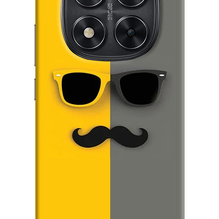 Sunglasses with Mustache Redmi Note 14 Pro 5G Hard Case Back Cover by Casekaro