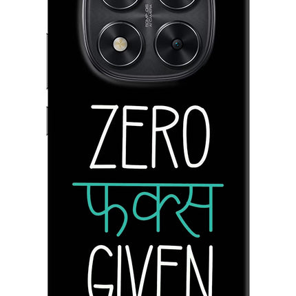 Zero Fucks Given Redmi Note 14 Pro 5G Hard Case Back Cover by Casekaro