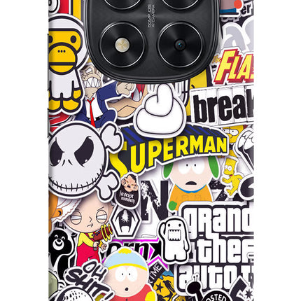 Sticker Bomb Redmi Note 14 Pro 5G Hard Case Back Cover by Casekaro