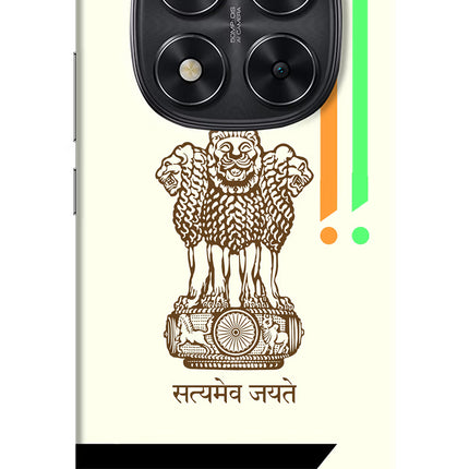 Satyamev Jayate Brown Logo Redmi Note 14 Pro 5G Hard Case Back Cover by Casekaro