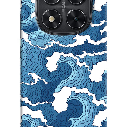 Blue Waves Redmi Note 14 Pro 5G Hard Case Back Cover by Casekaro