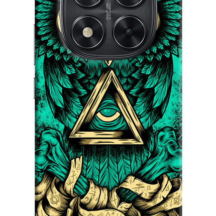 Green Owl Redmi Note 14 Pro 5G Hard Case Back Cover by Casekaro