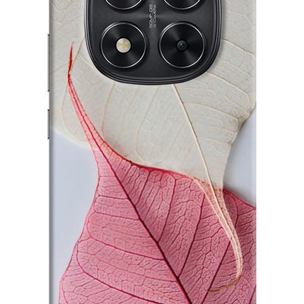 White Pink Leaf Redmi Note 14 Pro 5G Hard Case Back Cover by Casekaro