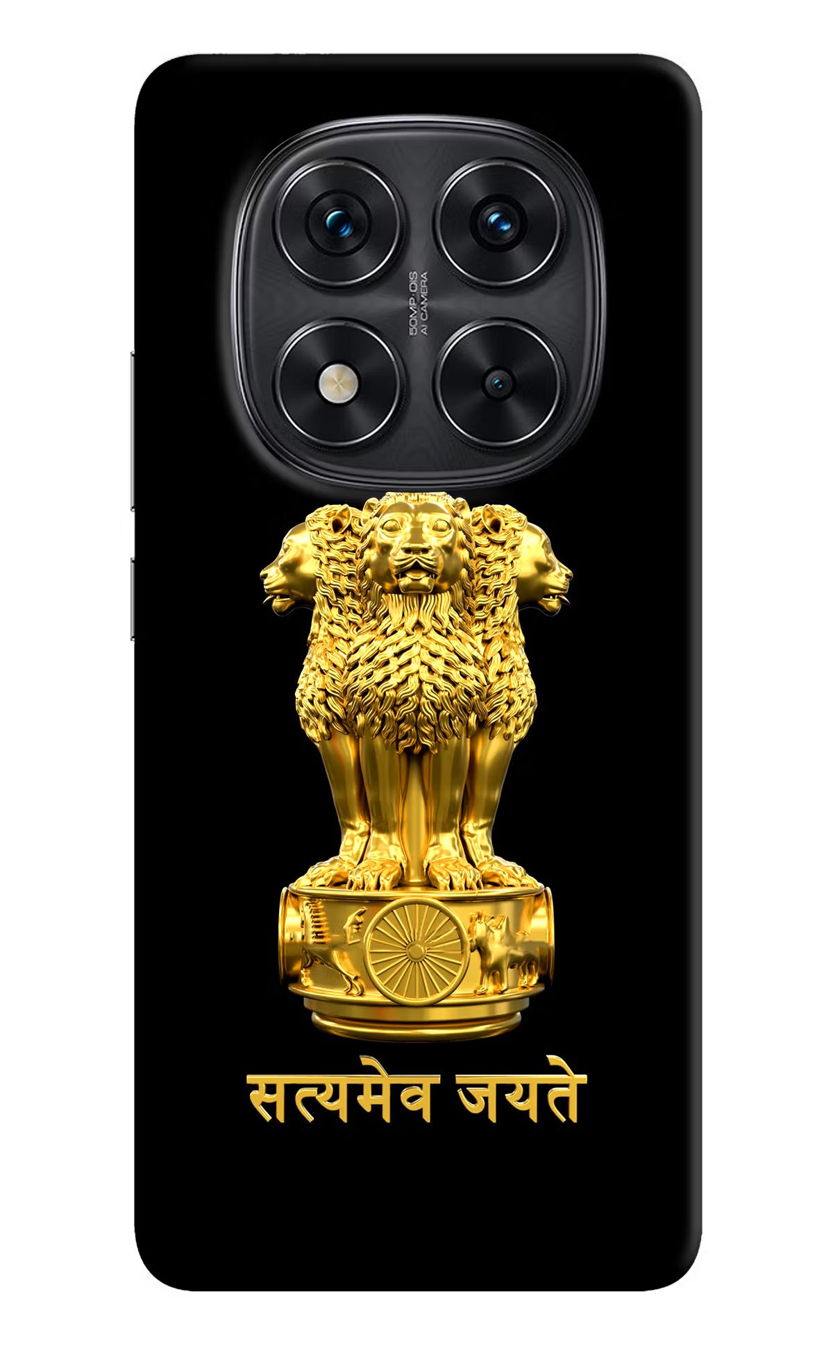 Satyamev Jayate Golden Redmi Note 14 Pro 5G Hard Case Back Cover by Casekaro
