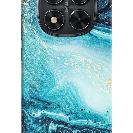 Blue Glitter Marble Redmi Note 14 Pro 5G Hard Case Back Cover by Casekaro