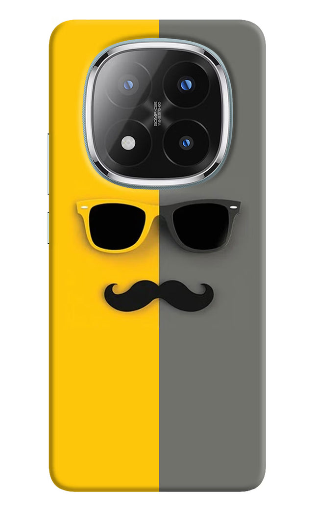 Sunglasses with Mustache Redmi Note 14 Pro Plus 5G Hard Case Back Cover by Casekaro