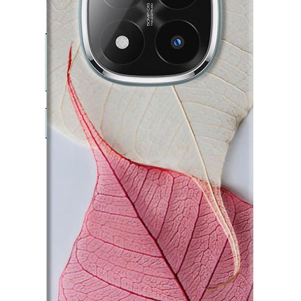 White Pink Leaf Redmi Note 14 Pro Plus 5G Hard Case Back Cover by Casekaro