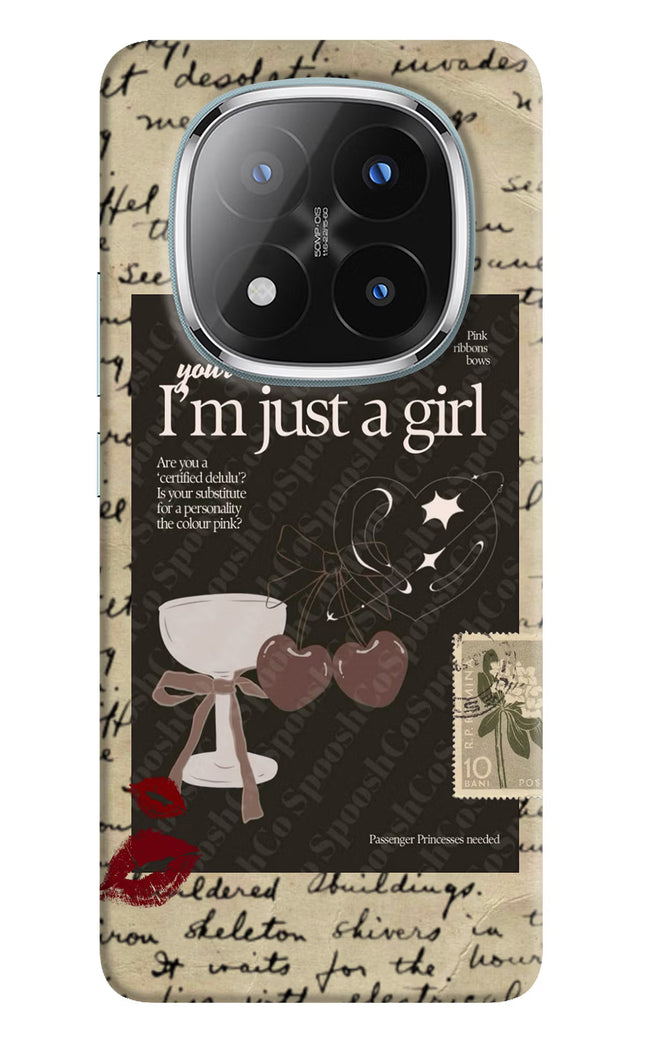 I am just a girl Redmi Note 14 Pro Plus 5G Hard Case Back Cover by Casekaro