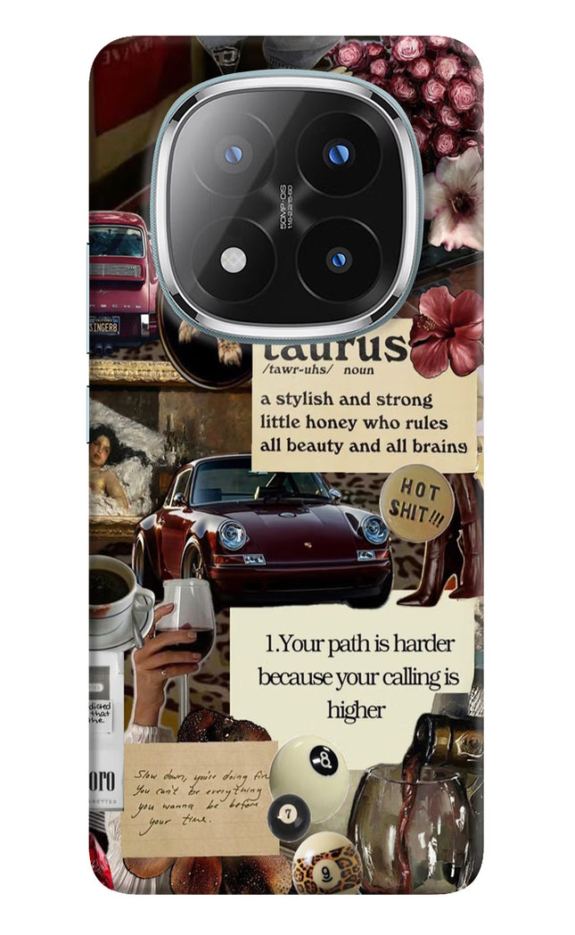 Taurus Zodiac Redmi Note 14 Pro Plus 5G Hard Case Back Cover by Casekaro