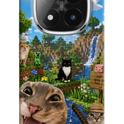 Minecraft Cat Chaos Redmi Note 14 Pro Plus 5G Hard Case Back Cover by Casekaro
