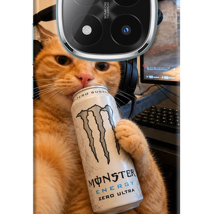 Gamer Cat Energy Redmi Note 14 Pro Plus 5G Hard Case Back Cover by Casekaro