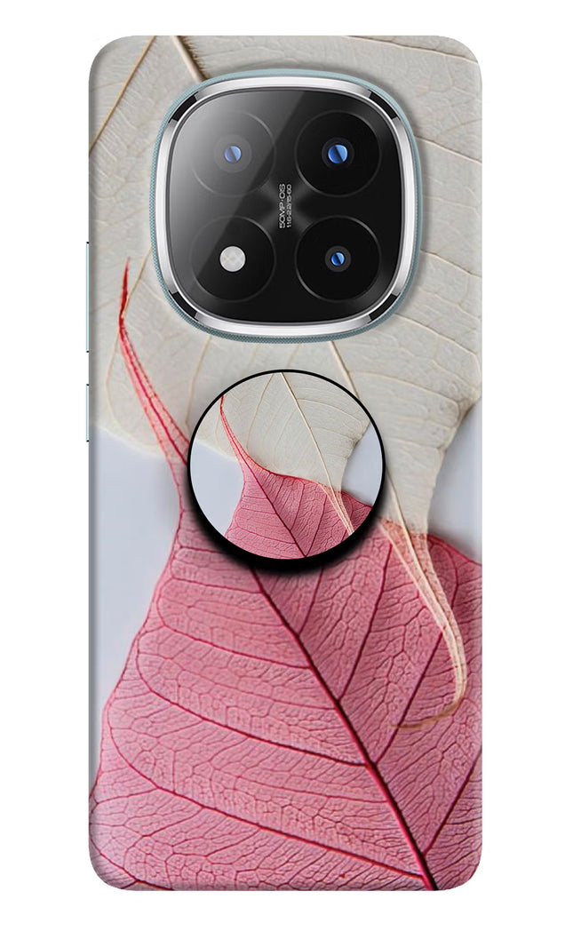 White Pink Leaf Redmi Note 14 Pro Plus 5G Pop Case by Casekaro