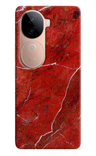 Red Marble Design Vivo V40e 5G Hard Case Back Cover by Casekaro