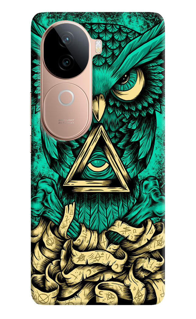Green Owl Vivo V40e 5G Hard Case Back Cover by Casekaro