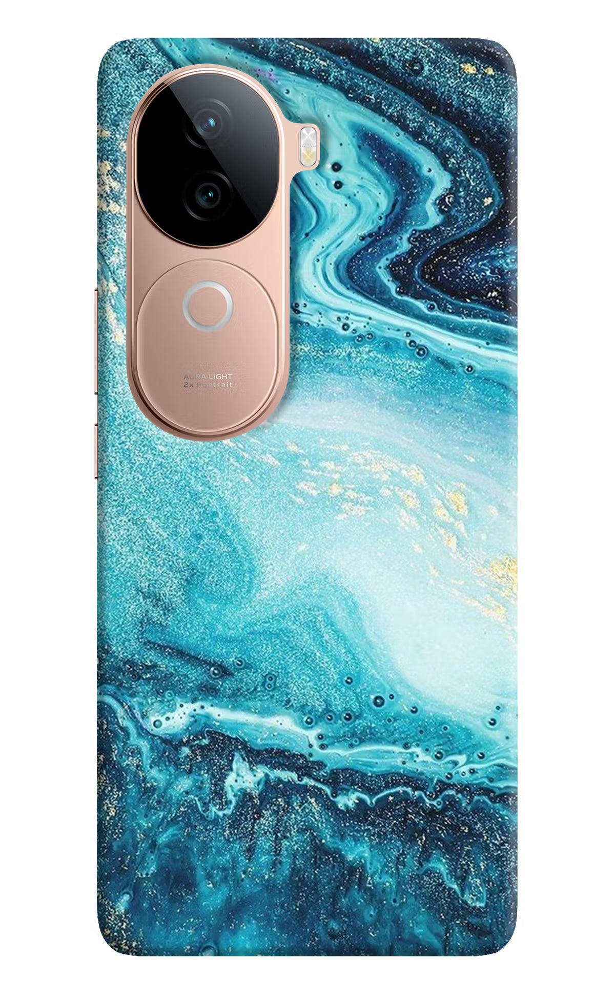 Blue Glitter Marble Vivo V40e 5G Back Cover