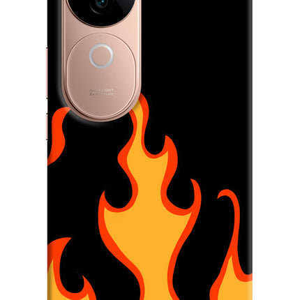 Fired Up – Black Vivo V40e 5G Hard Case Back Cover by Casekaro