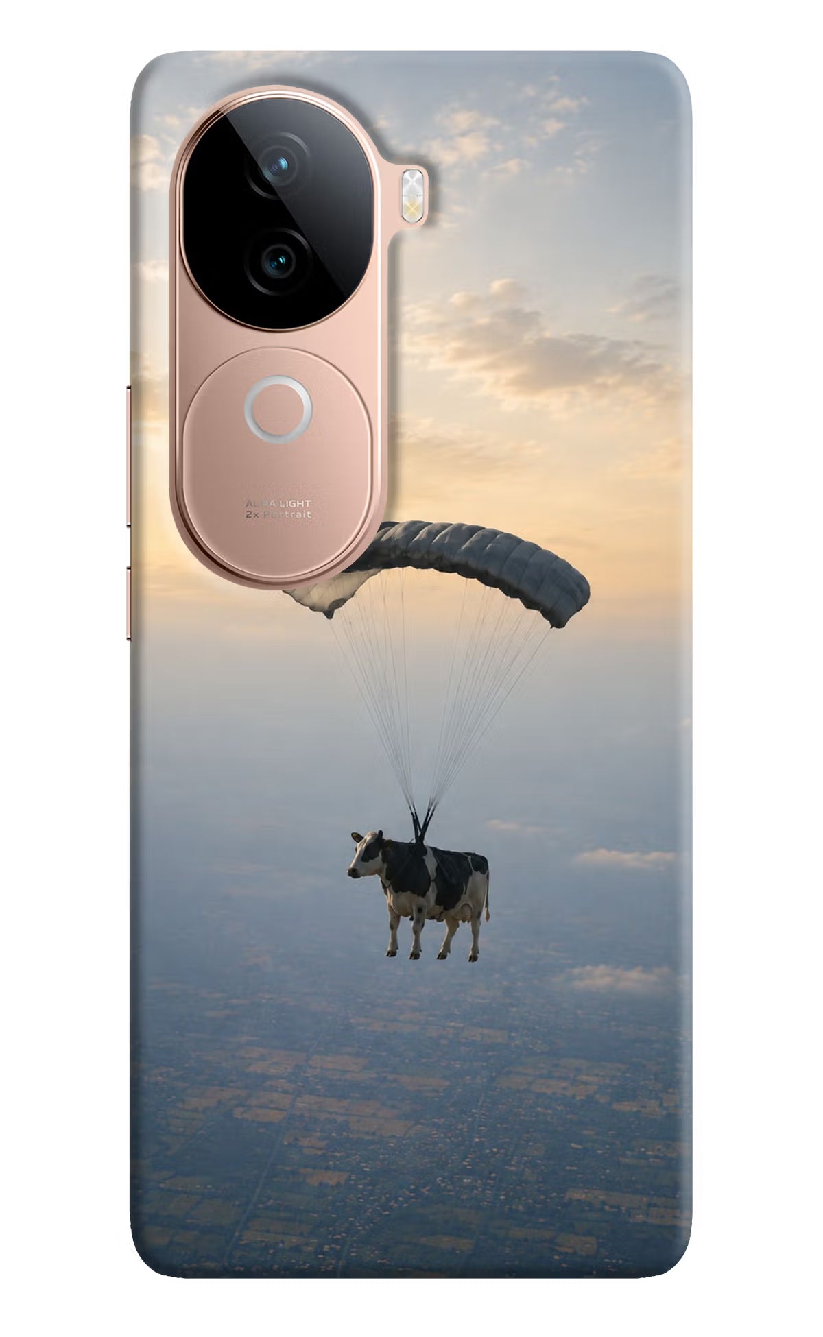 Skydiving Cow Vivo V40e 5G Back Cover