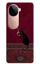 Midnight Cat Vivo V40e 5G Hard Case Back Cover by Casekaro