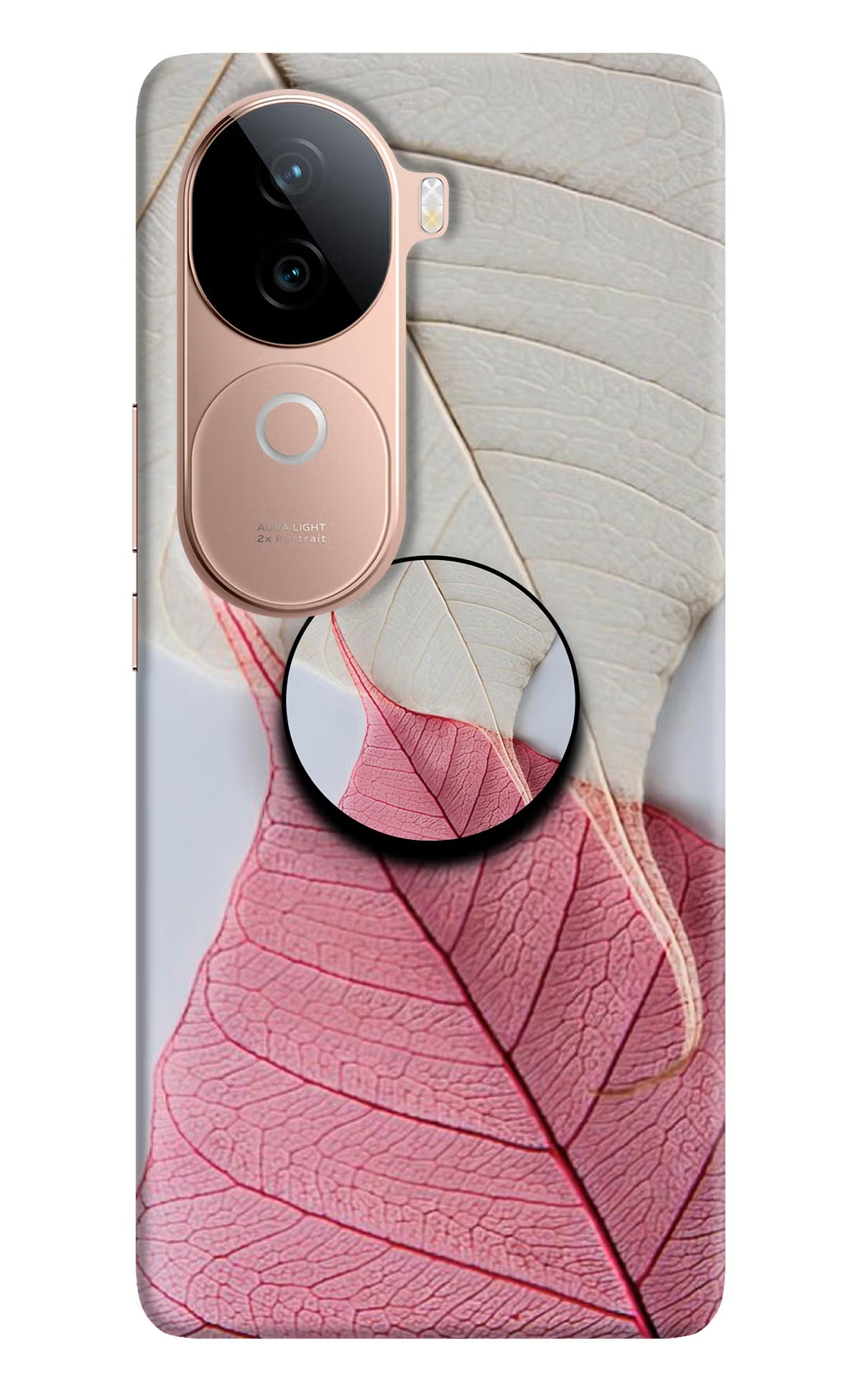 White Pink Leaf Vivo V40e 5G Pop Case