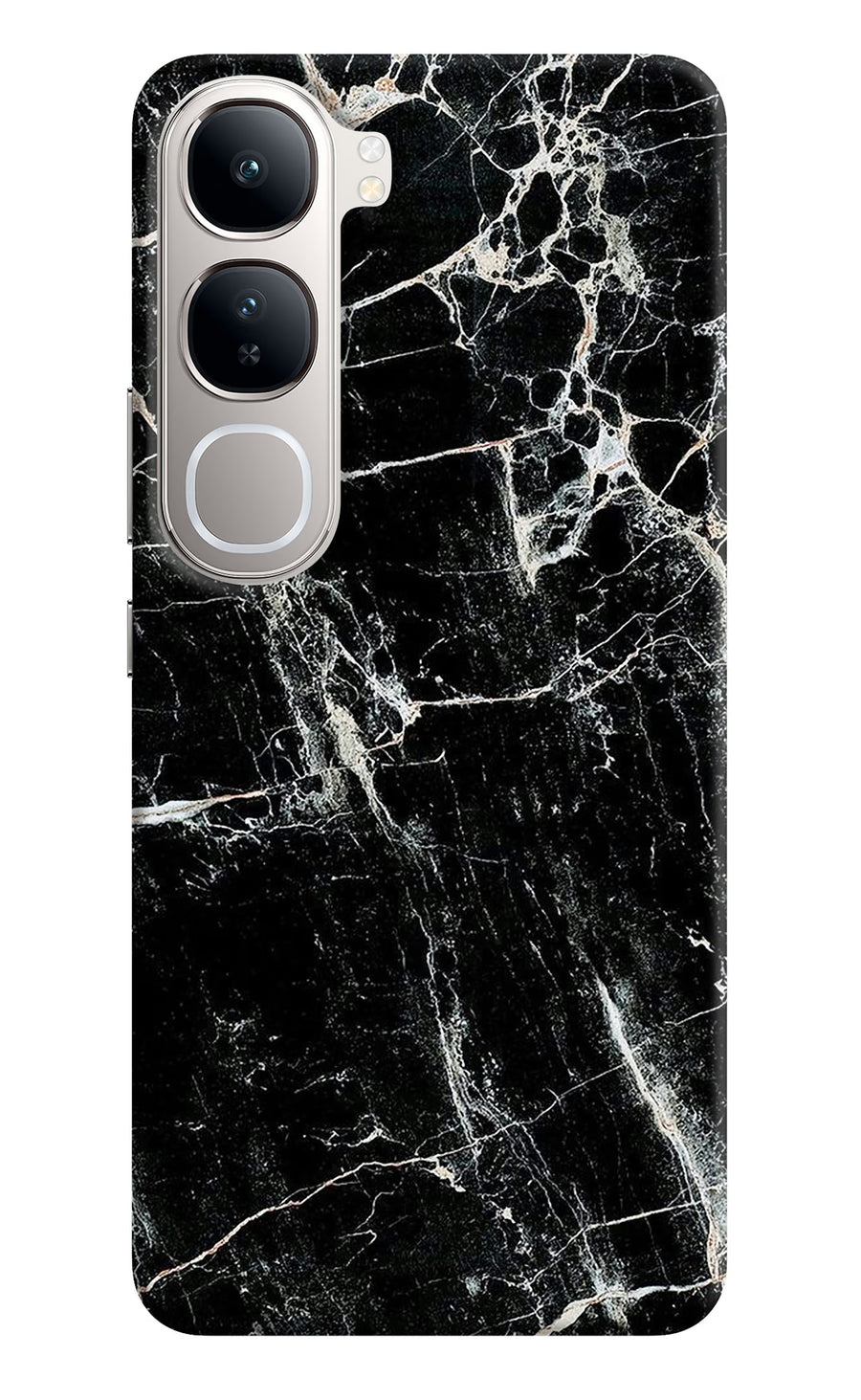 Black Marble Texture Vivo Y300 5G Back Cover, Hard case