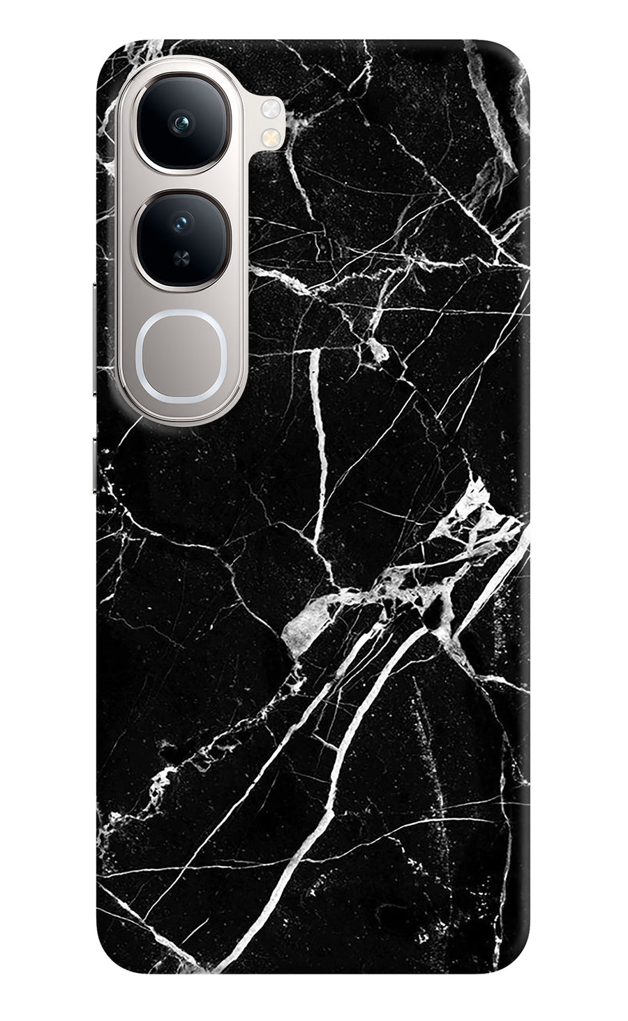 Black Marble Pattern Vivo Y300 5G Back Cover, Hard case