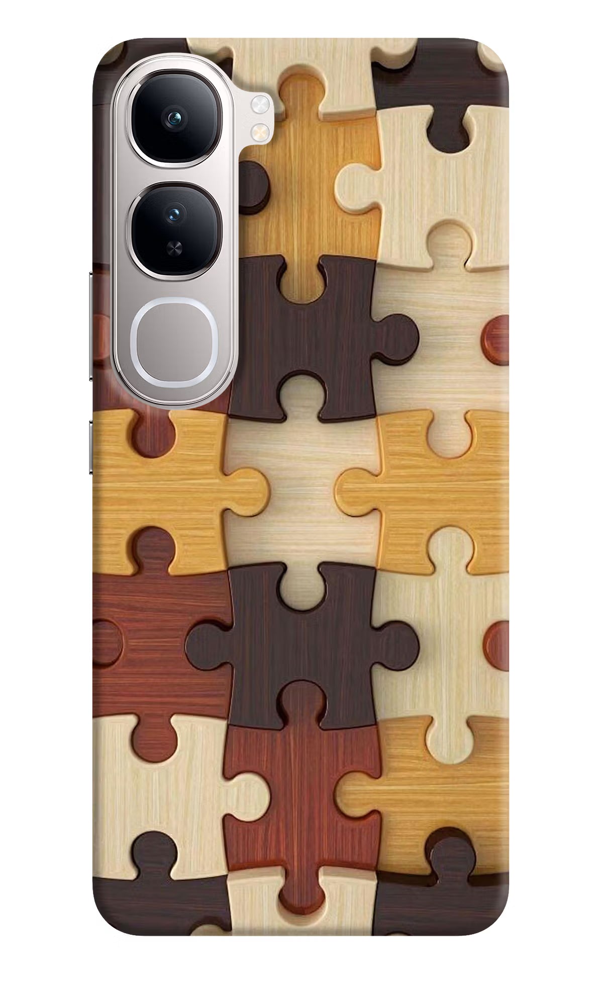 Wooden Puzzle Vivo Y300 5G Back Cover
