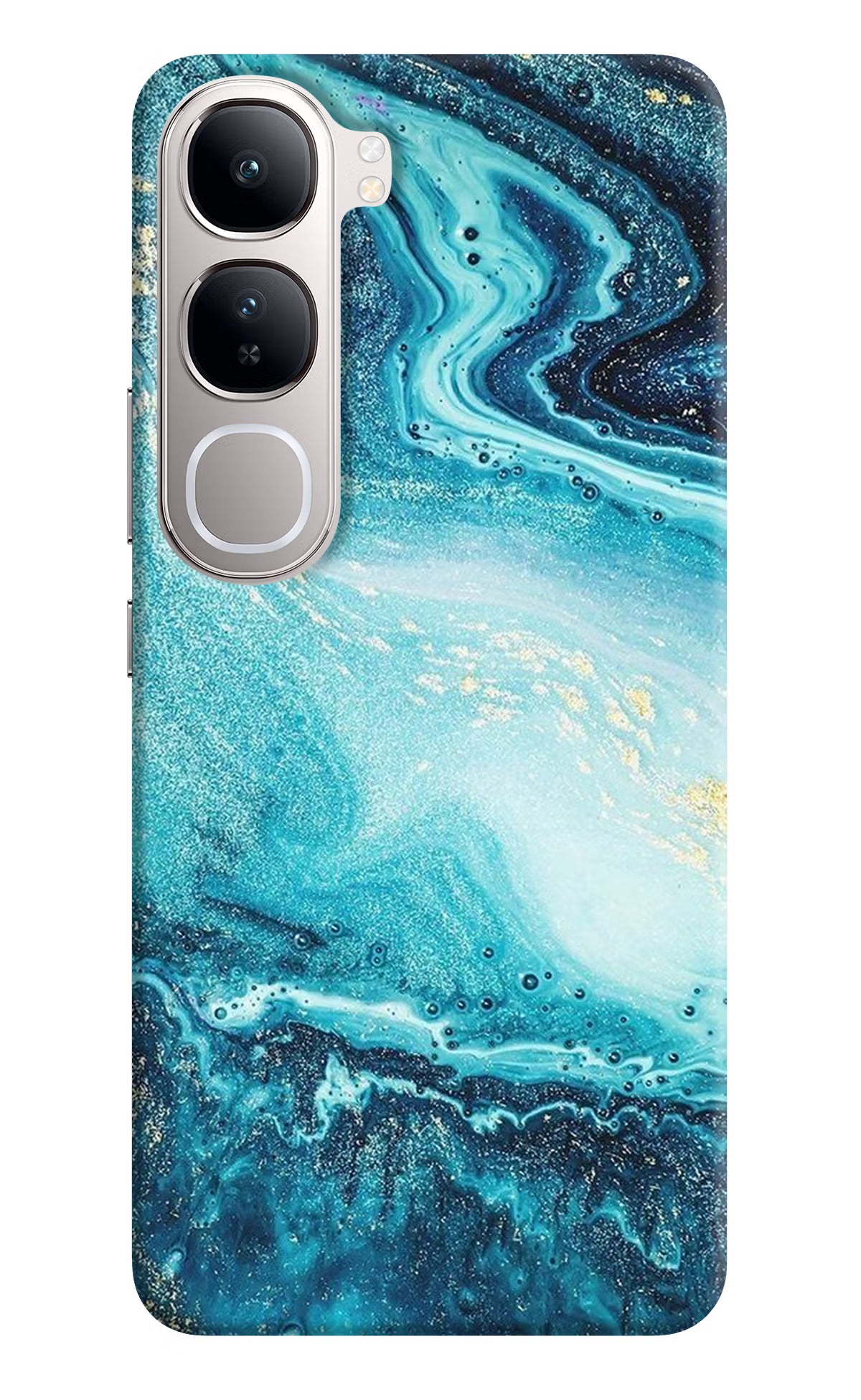 Blue Glitter Marble Vivo Y300 5G Back Cover
