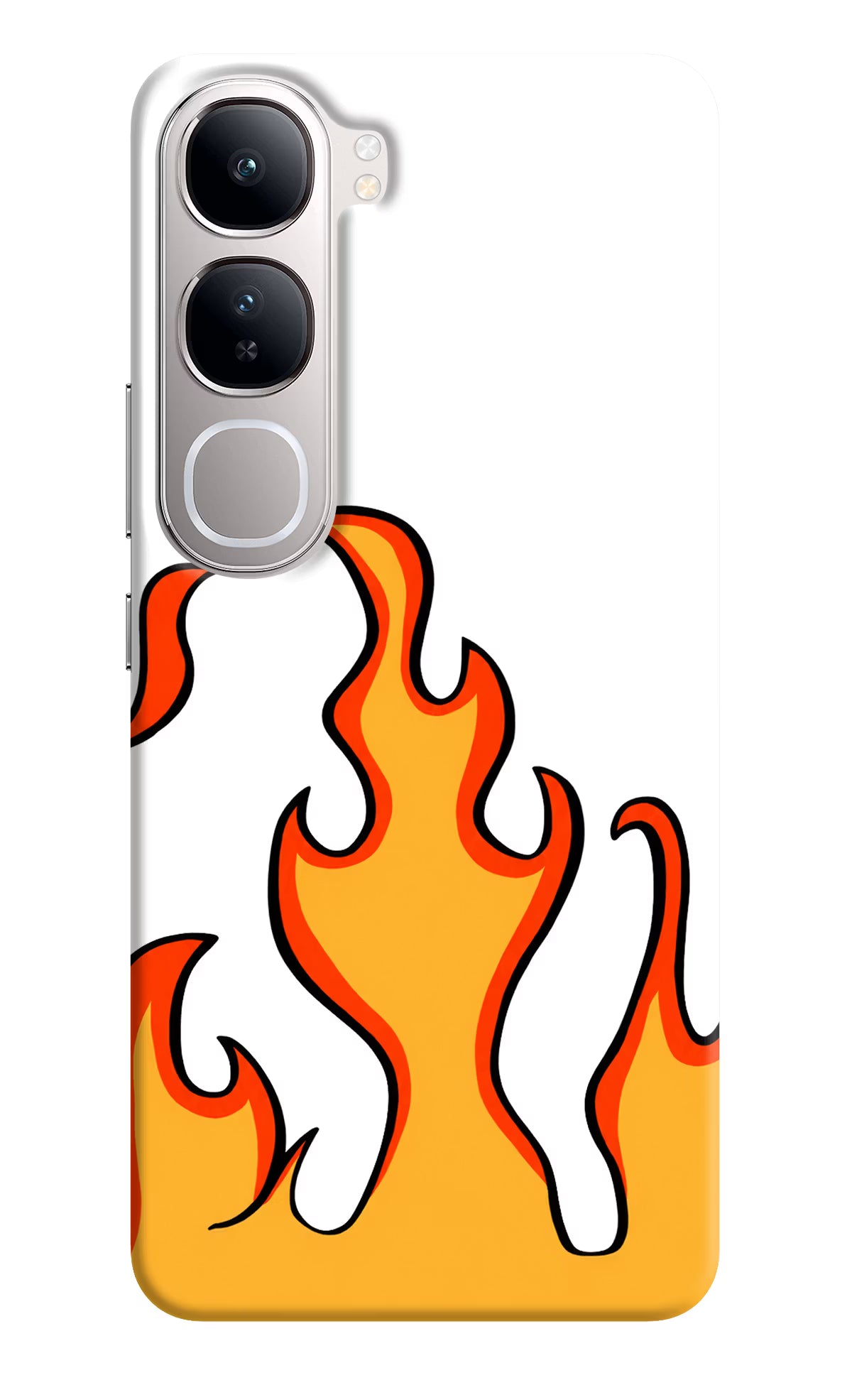 Fired Up – White Vivo Y300 5G Hard Case Back Cover by Casekaro