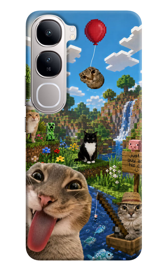 Minecraft Cat Chaos Vivo Y300 5G Hard Case Back Cover by Casekaro
